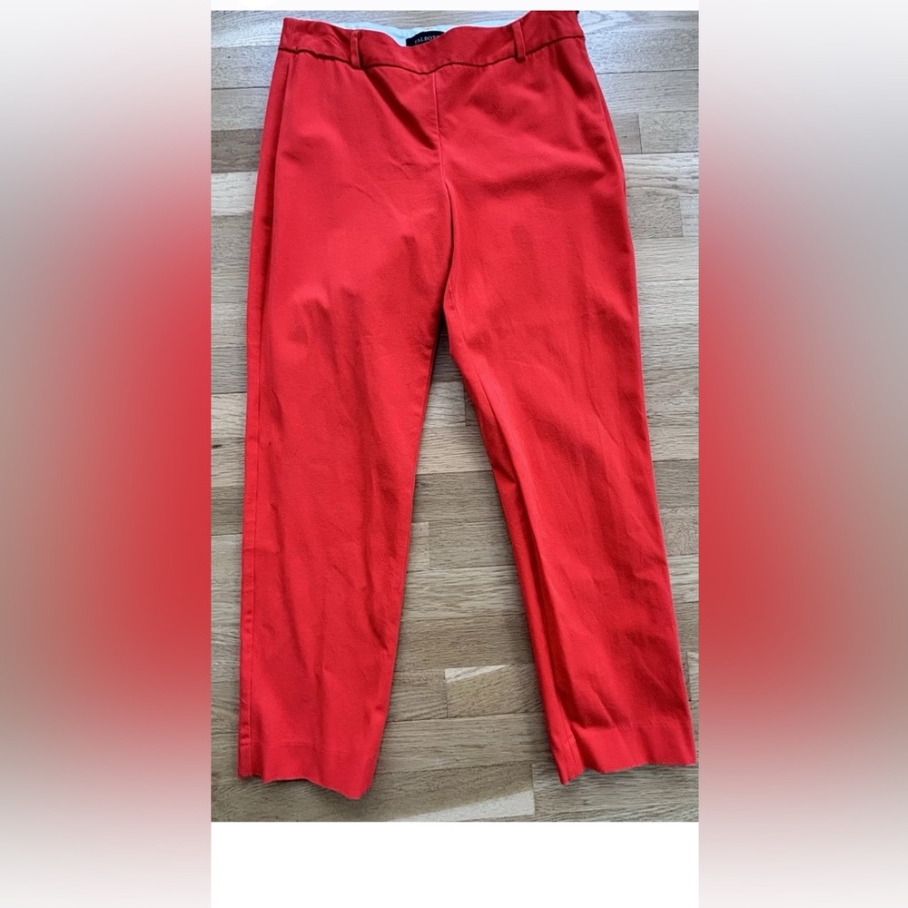 Talbots Heritage Orange Pants Sz 8 Women’s Straight Leg Side Zip stretch